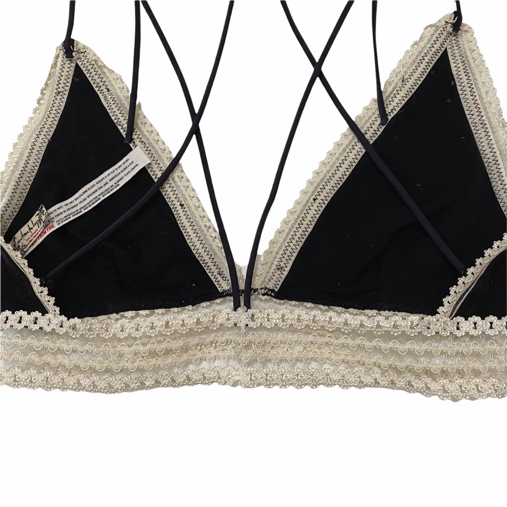 Intimately Free People Cheyenne Strappy Bralette Floral Embellishment XS - Picture 5 of 8